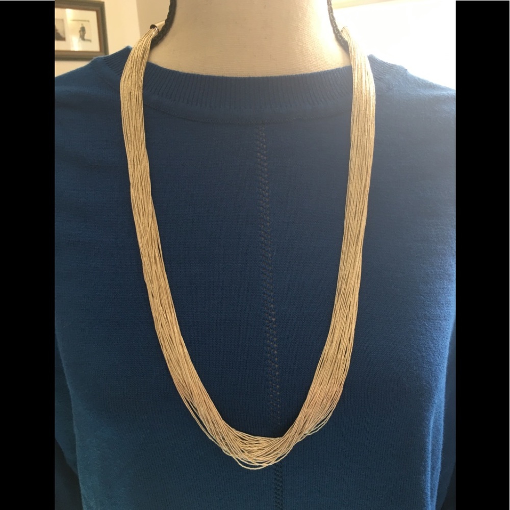 Gorgeous Liquid Silver 24” 100 Strand Necklace